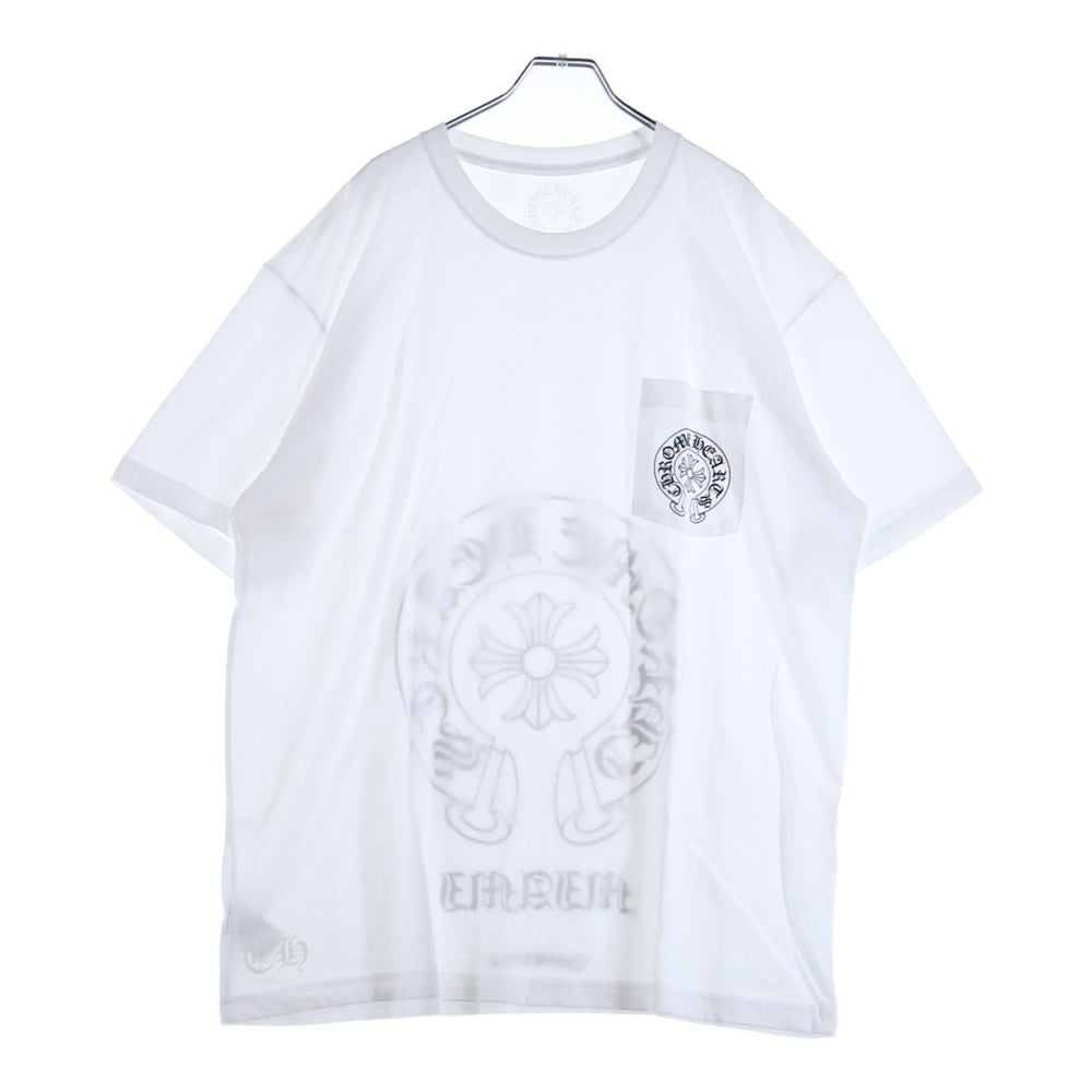 CHROME HEARTS(クロムハーツ) Miami Horseshoe S/S Tee マイアミ限定 バック ホースシュー クルーネック半袖Tシャツカットソー ホワイト