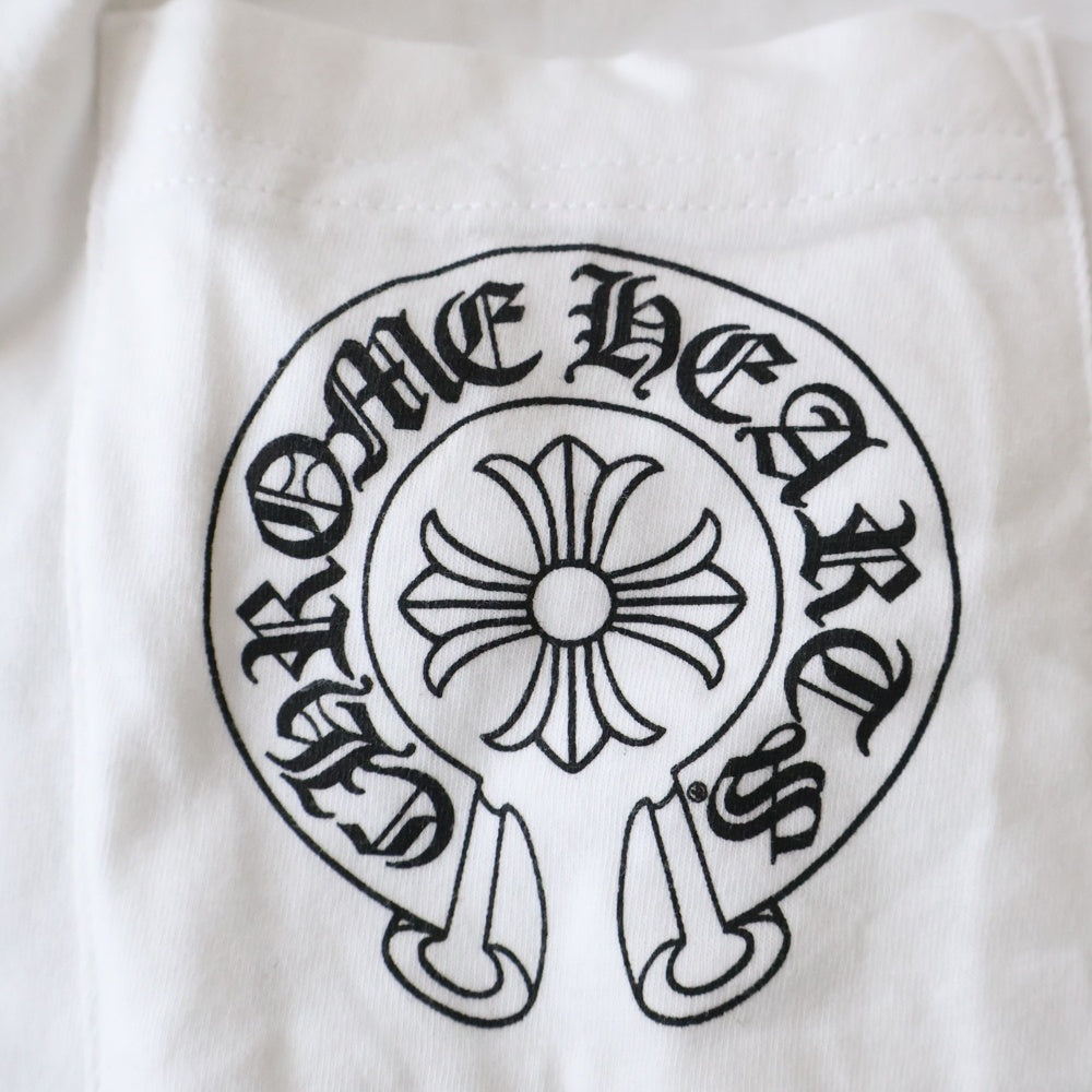 CHROME HEARTS(クロムハーツ) Miami Horseshoe S/S Tee マイアミ限定 バック ホースシュー クルーネック半袖Tシャツカットソー ホワイト