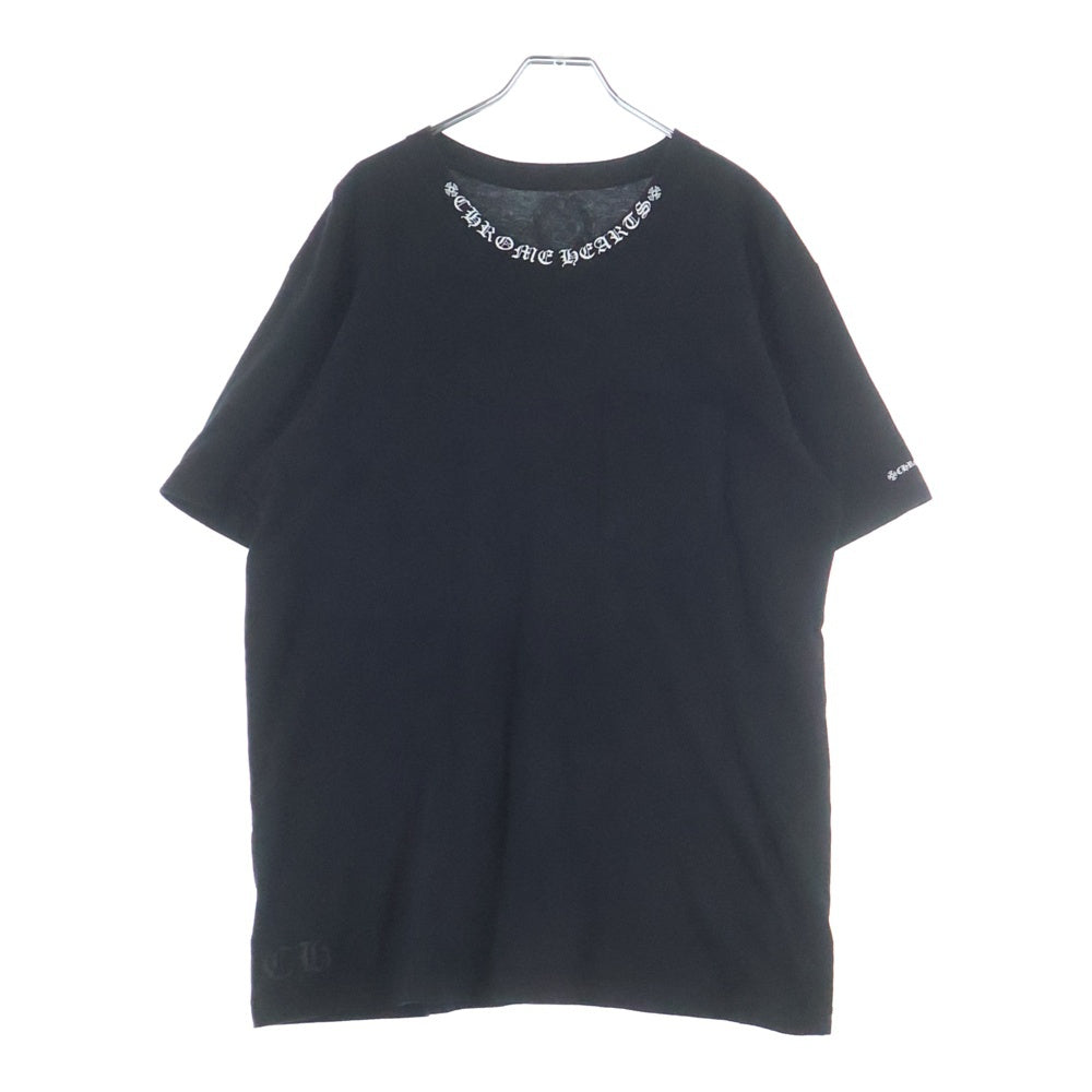 CHROME HEARTS(クロムハーツ) NECK LOGO S/S TEE ネックロゴプリント 半袖Tシャツ カットソー ブラック