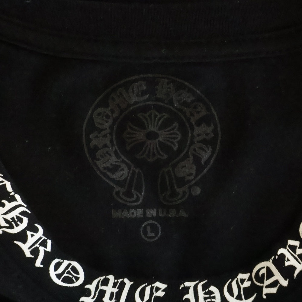 CHROME HEARTS(クロムハーツ) NECK LOGO S/S TEE ネックロゴプリント 半袖Tシャツ カットソー ブラック