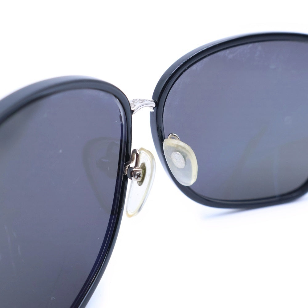 CHROME HEARTS(クロムハーツ) TAG-TEAM タグチーム レザーテンプル スクエアフレーム アイウェア サングラス 眼鏡 ブラック/シルバー BK-BKL