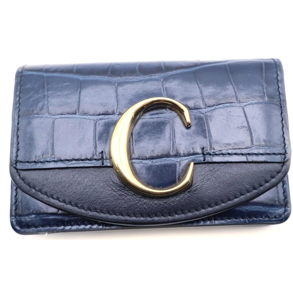 Chloe(クロエ) ロゴ 二つ折り財布 コインケース カードケース ネイビー