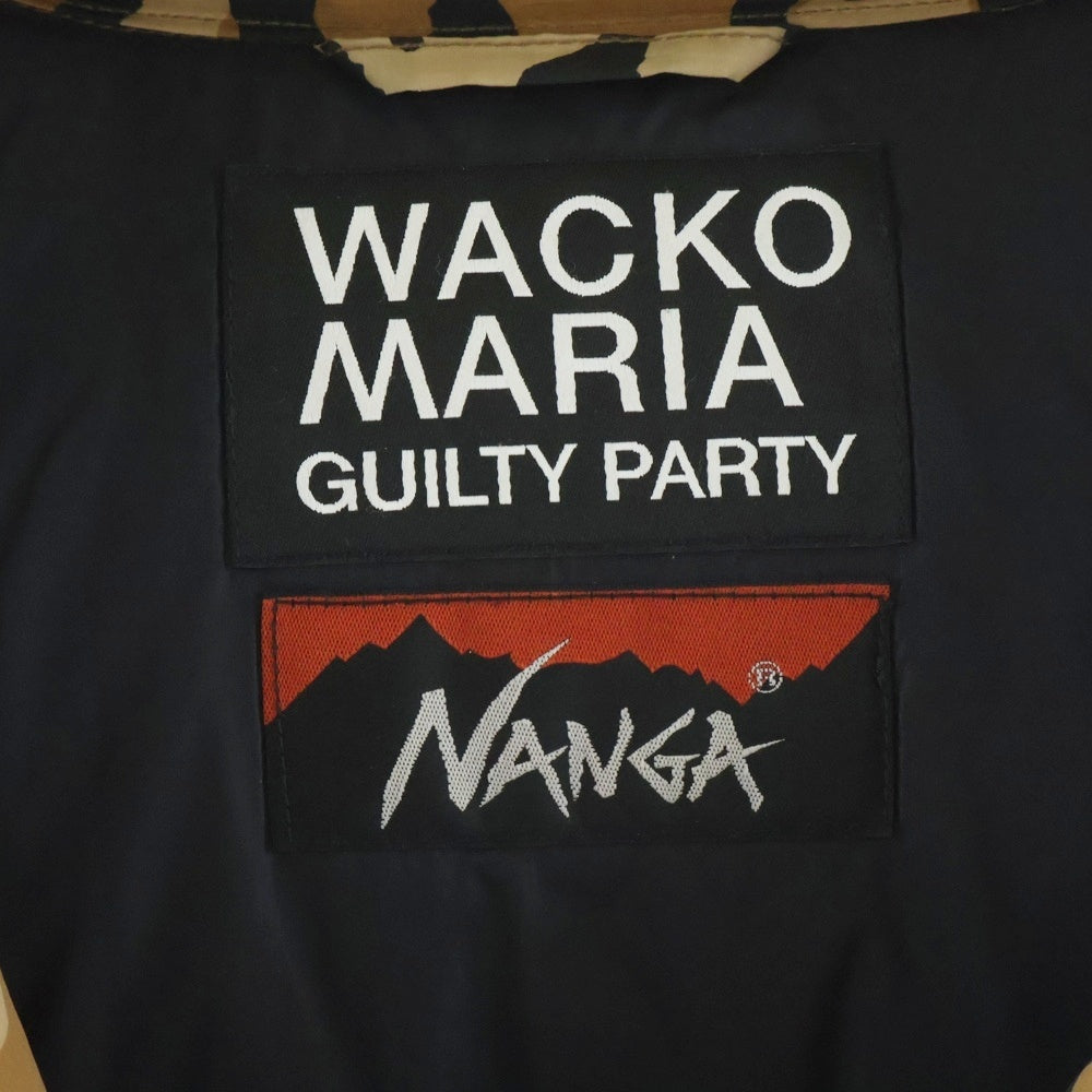 WACKO MARIA(ワコマリア) 21AW × NANGA LEOPARD DOWN JACKET TYPE-1 ナンガ レオパード ジップアップダウンジャケット ブラウン