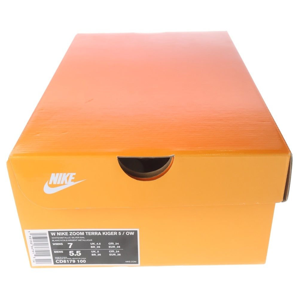 NIKE(ナイキ) ×OFF-WHITE WMNS ZOOM TERRA KIGER 5 オフホワイト ウィメンズ ズーム テラカイガー ローカットスニーカー シルバー US7/24cm レディース CD8179-100