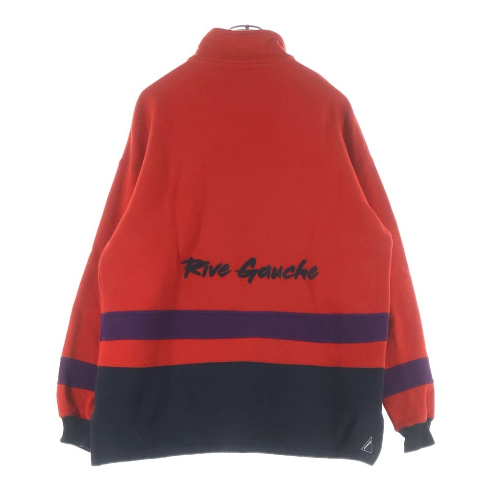 BALENCIAGA(バレンシアガ) 19AW RIVE GAUCHE HALF ZIP SWEAT リヴゴーシュ エンブロイダリーデザイン ハーフジップスウェット トレーナー レッド 583138 TFV39