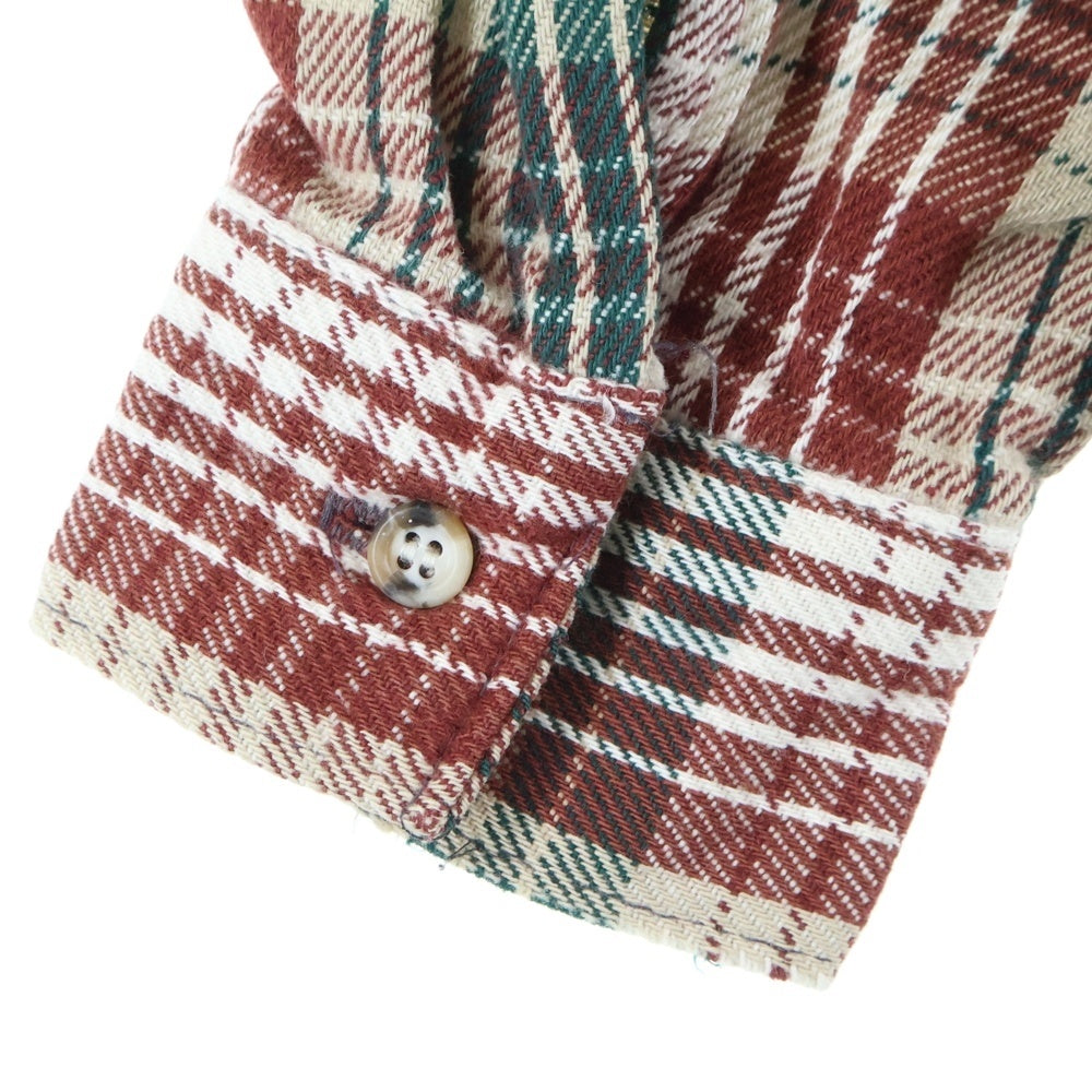 FIVE BROTHERS(ファイブブラザー) 90S VINTAGE CHECK L/S SHIRT ヴィンテージ チェック 総柄 長袖シャツ ベージュ
