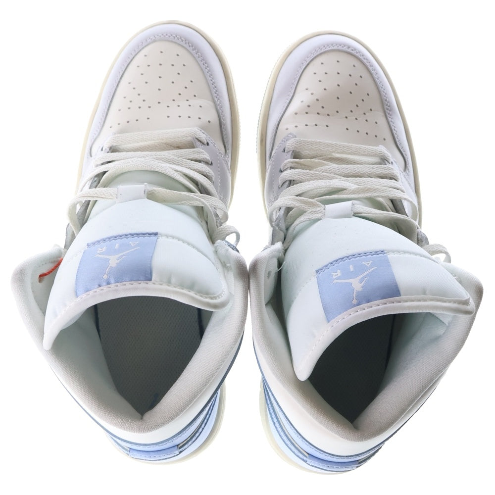 NIKE(ナイキ) WMNS Air Jordan 1 ウィメンズ エアジョーダン1 ミッド サイキックブルー セイル ミッドカットスニーカー ライトブルー US9/26cm BQ6472-402