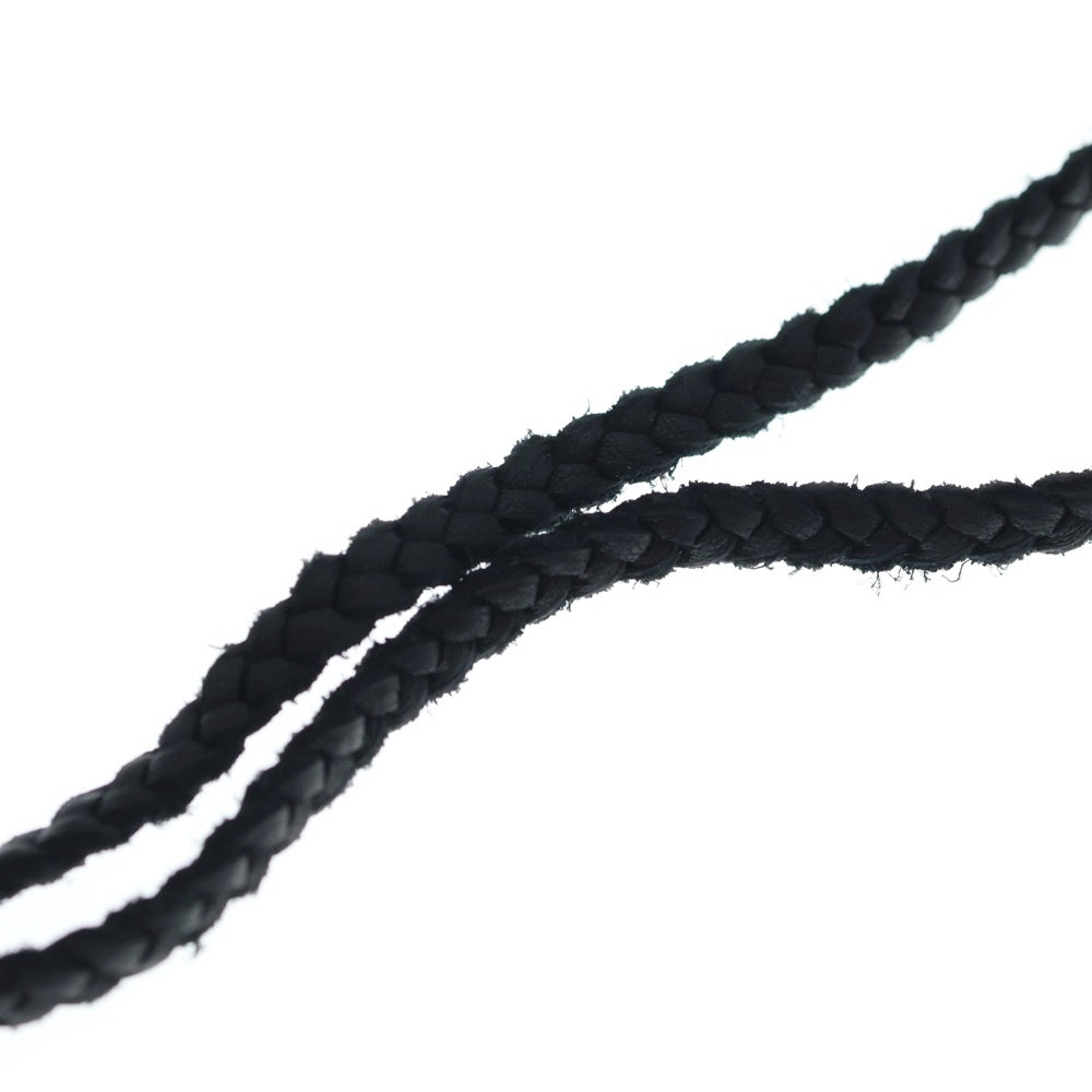 CHROME HEARTS(クロムハーツ) LEATHER BRAID SCROLL ネックレス レザーブレイドネックレス ブラック/シルバー BCA377