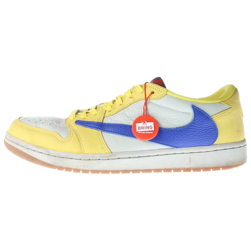 NIKE(ナイキ) ×TRAVIS SCOTT WMNS AIR JORDAN 1 RETRO LOW OG Canary トラヴィススコット ウィメンズ エアジョーダン1 ローカットスニーカー カナリー US13/30cm DZ4137-700
