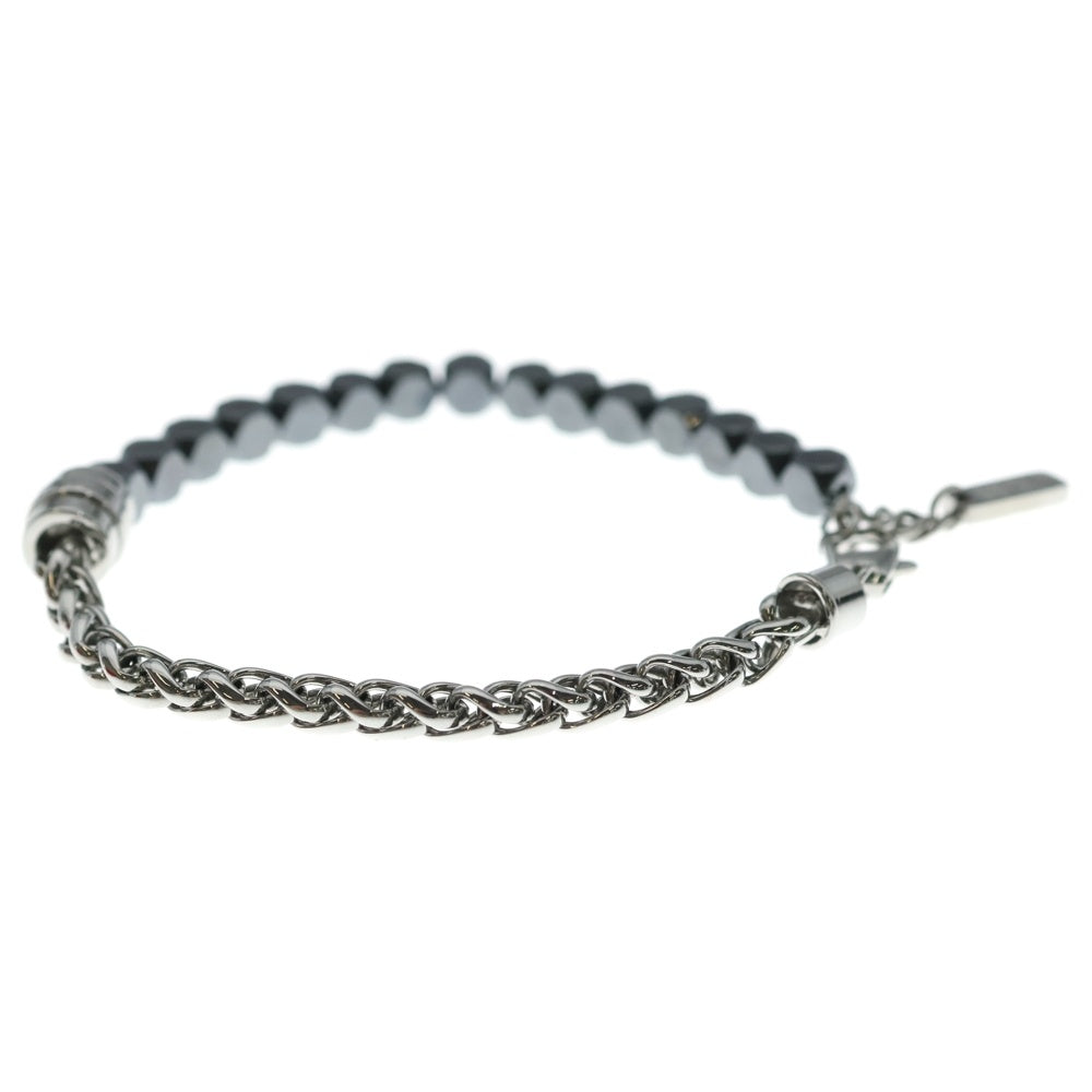 DIESEL(ディーゼル) Stainless Steel And Hematite Beaded Bracelet ステンレス ツートーン ビーズブレスレット シルバー/ブラック DX1647931