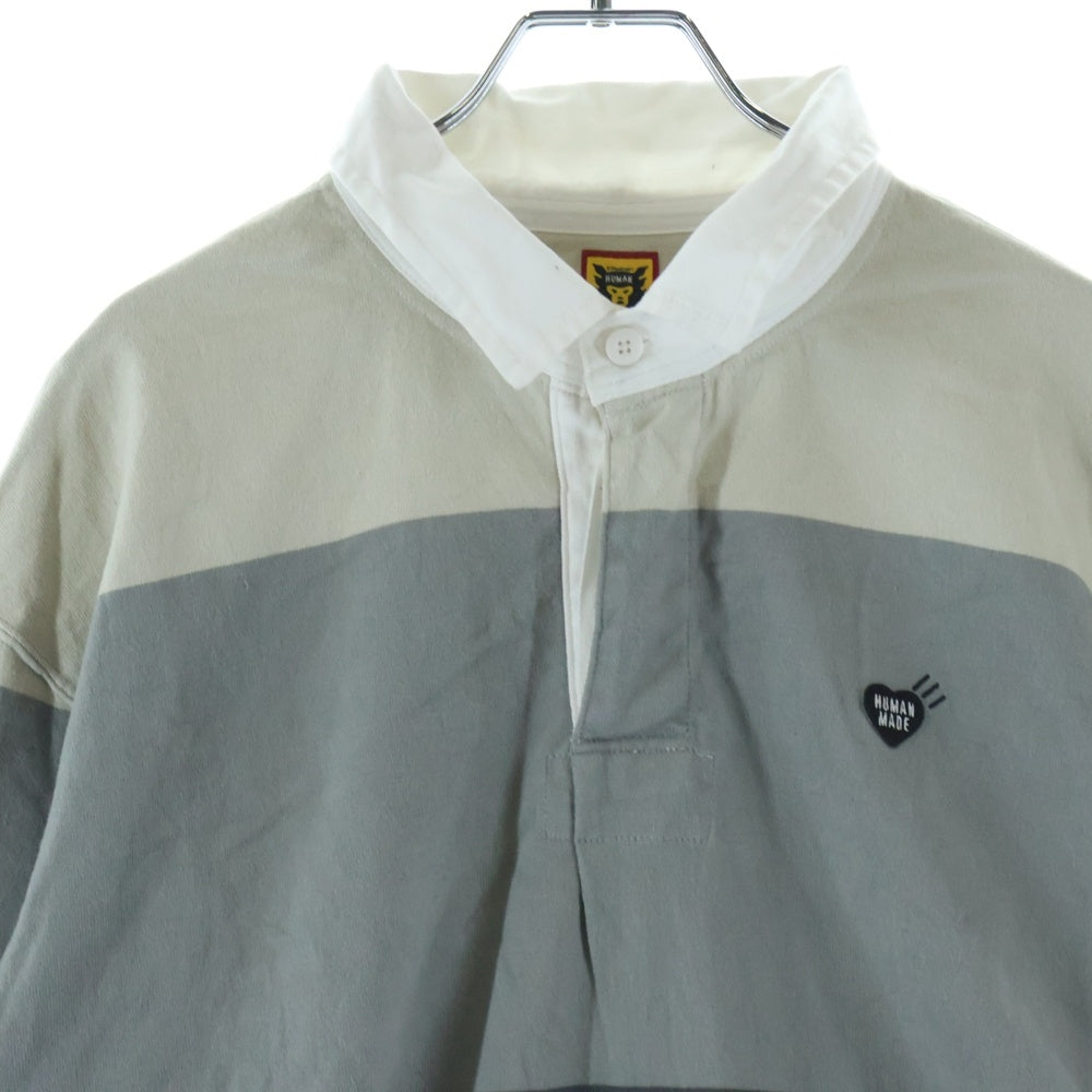 HUMAN MADE(ヒューマンメイド) Multi Stripe Rugby Shirt マルチ ストライプ 長袖ラグビーシャツ グレー/ブラック