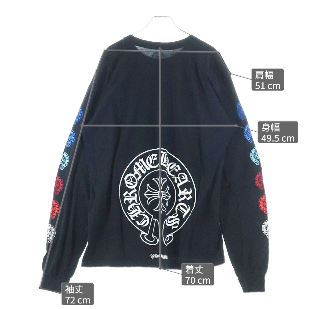 CHROME HEARTS(クロムハーツ) MULTI COLOR HORSE SHOE マルチカラーホースシュー 長袖Tシャツ カットソー ブラック