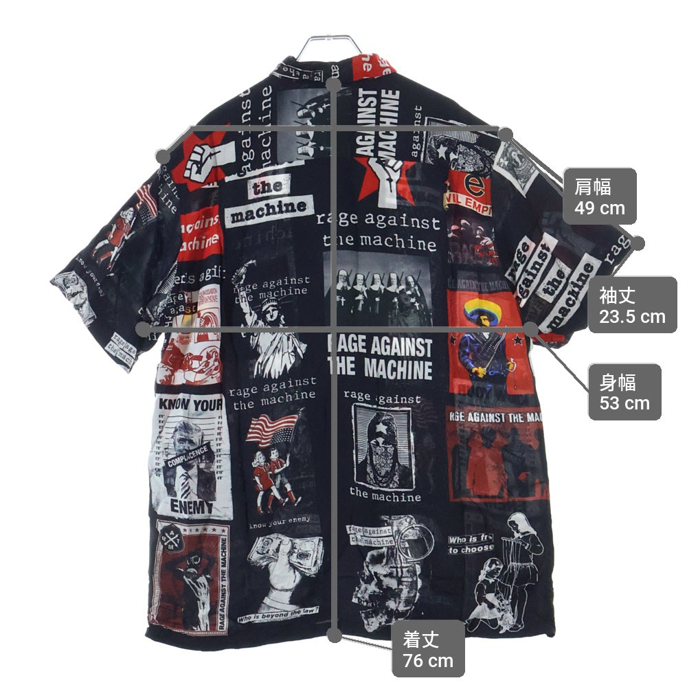 WACKO MARIA(ワコマリア) 20SS × Rage Against The Machine レイジ・アゲインスト・ザ・マシン オープンカラー 半袖シャツ アロハシャツ マルチ