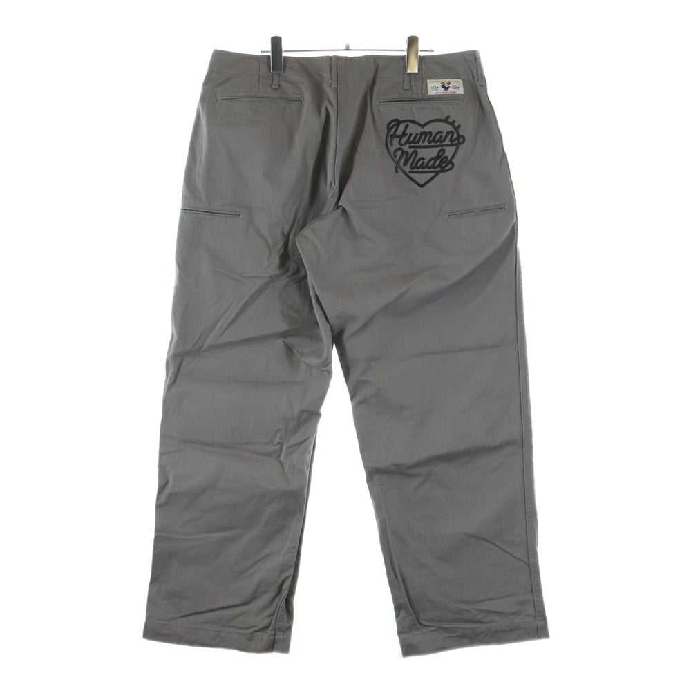 HUMAN MADE(ヒューマンメイド) 22SS Military Chino Pants ロゴエンブロイダリー ミリタリー チノパンツ カーゴパンツ グレー