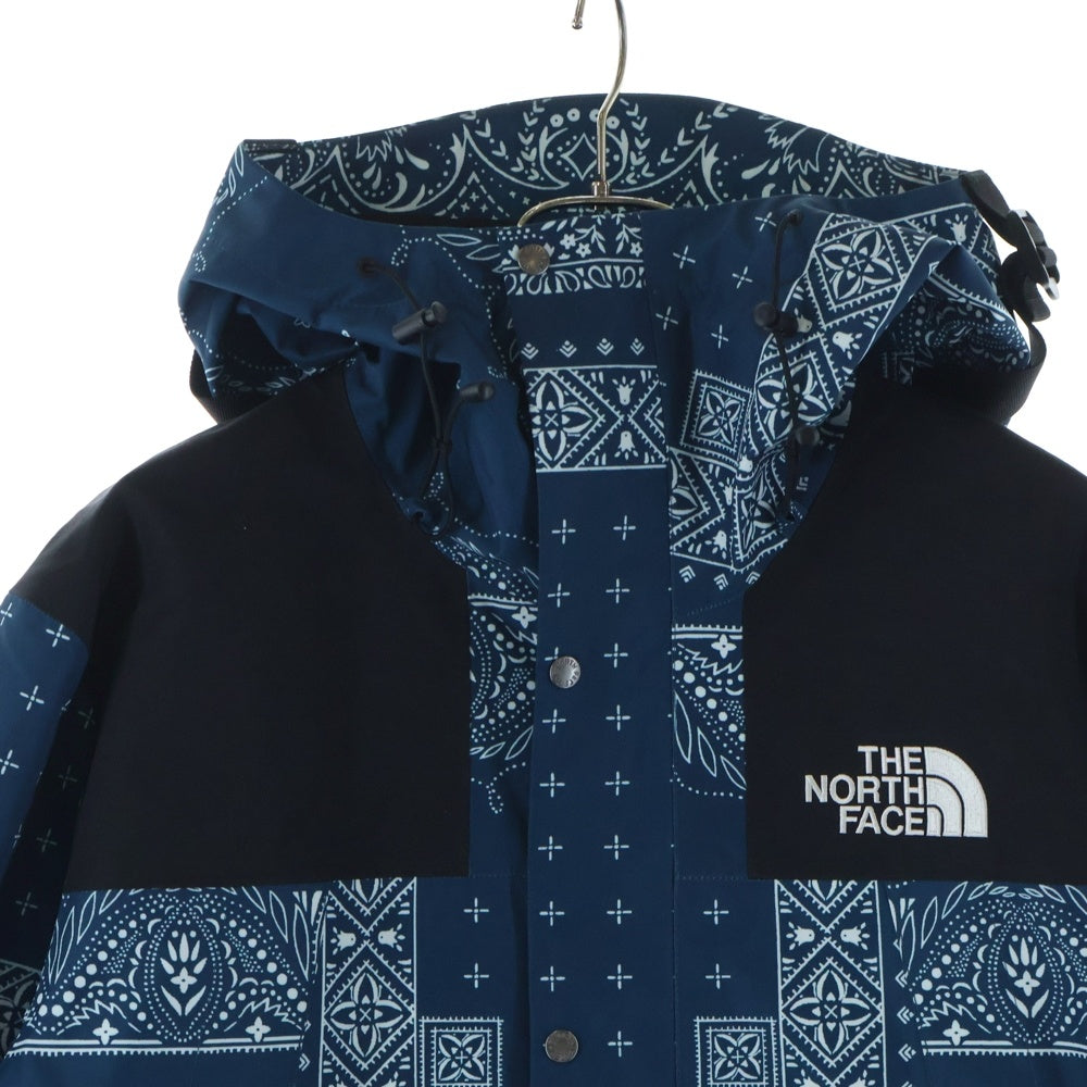 THE NORTH FACE(ザノースフェイス) 22SS NOVELTY GTX MOUNTAIN JACKET ペイズリー 総柄 ノベルティ ゴアテックス マウンテンジャケット フーディー ネイビー NJ2GN10A
