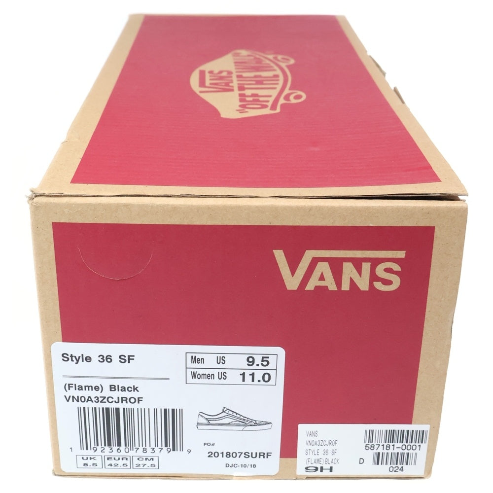 VANS(ヴァンズ) STYLE 36 SURF FLAME スタイル36 サーフ フレイムパターン ローカットスニーカー ブラック/ホワイト US9.5/27.5cm VN0A3ZCJROF