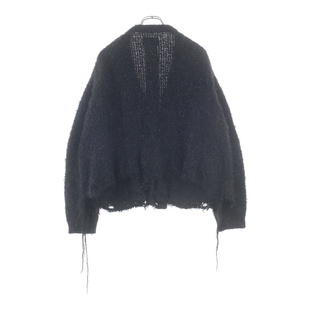 doublet(ダブレット) METAL LETTER LAME CARDIGAN ロゴメタル レター ラメ ニットカーディガン ブラック