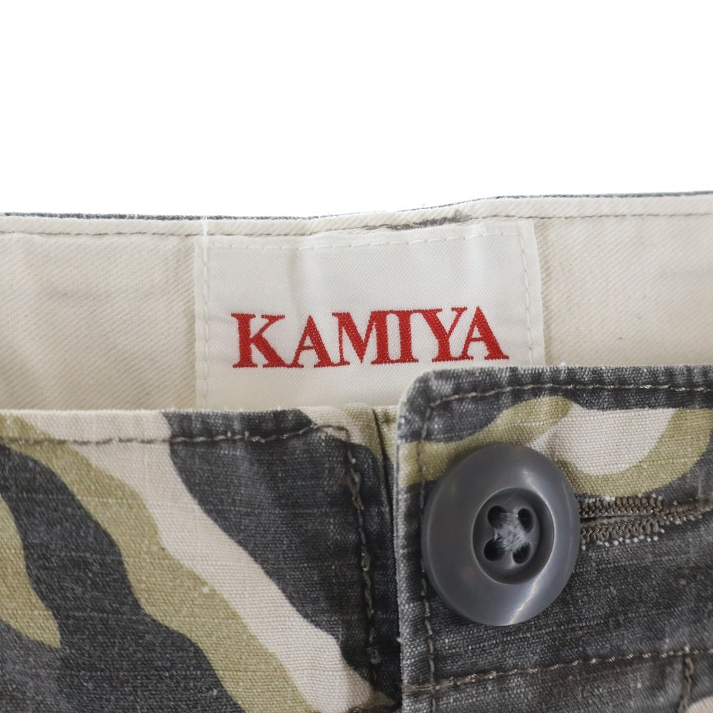 KAMIYA(カミヤ) 25SS CAMOUFLAGE WASH CARGO PANTS カモフラージュ ウォッシュ カーゴパンツ カーキ G14PT016