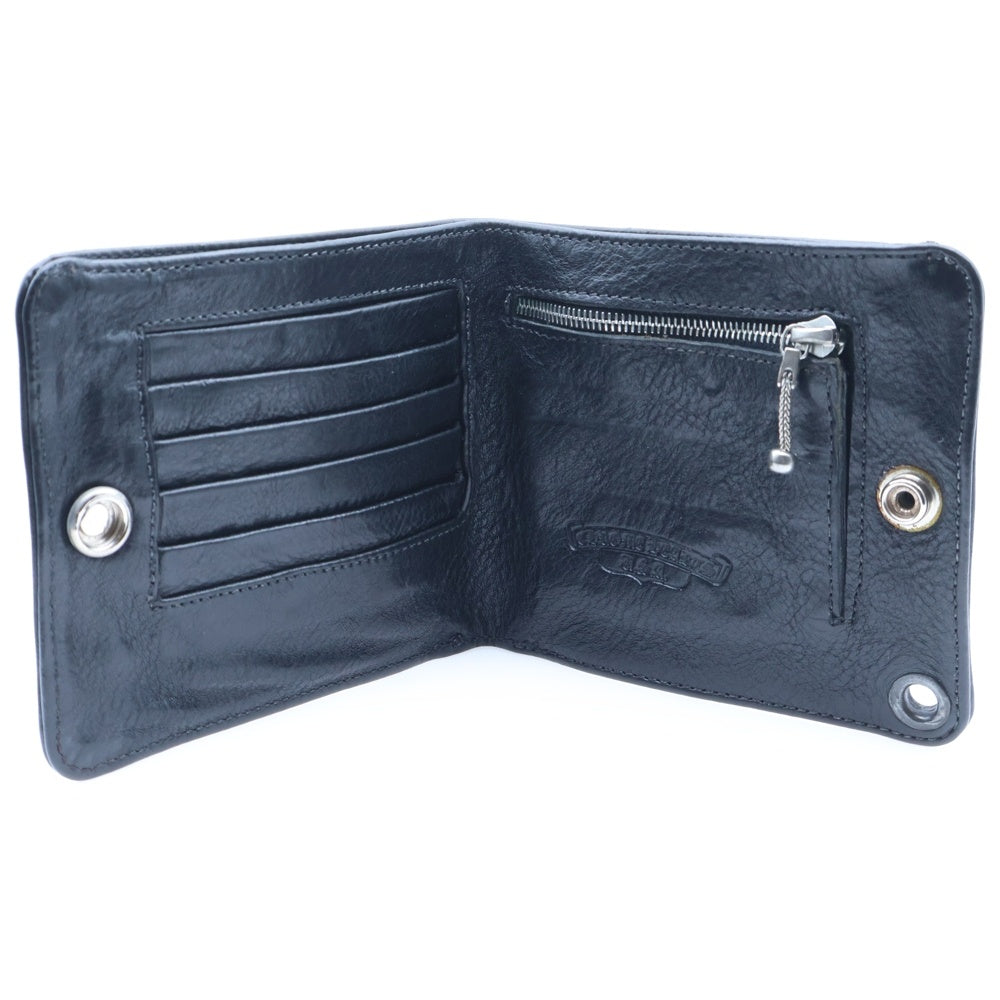 CHROME HEARTS(クロムハーツ) 1SNAP 1スナップ クロス ボールボタン レザーウォレット 財布 ブラック