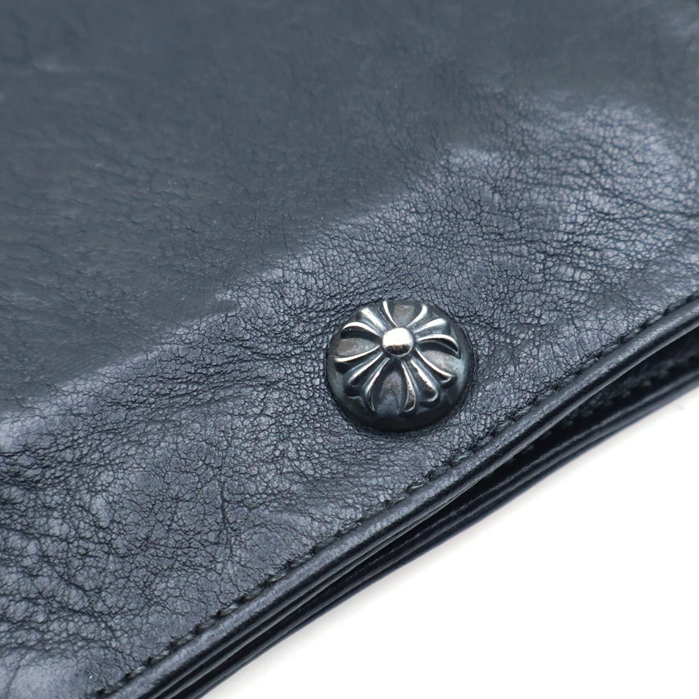 CHROME HEARTS(クロムハーツ) 1SNAP 1スナップ クロス ボールボタン レザーウォレット 財布 ブラック
