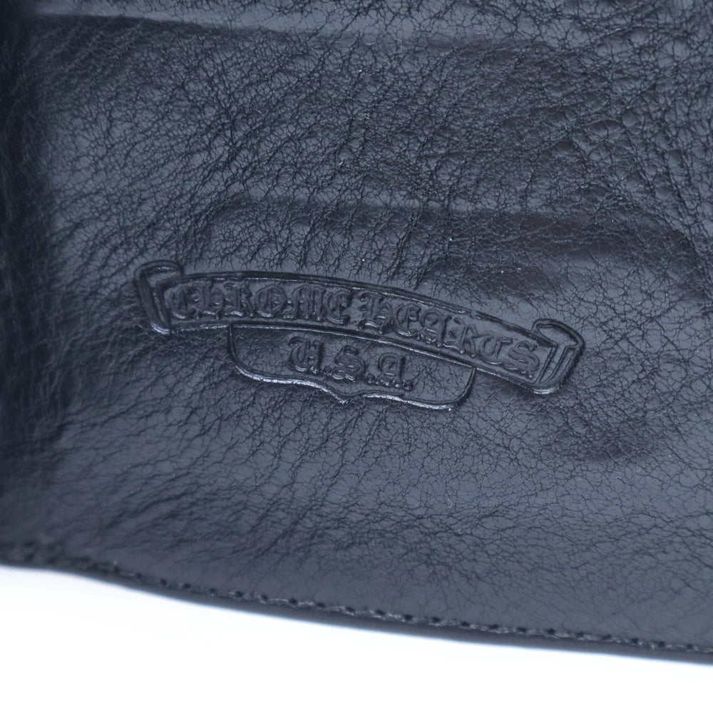 CHROME HEARTS(クロムハーツ) 1SNAP 1スナップ クロス ボールボタン レザーウォレット 財布 ブラック