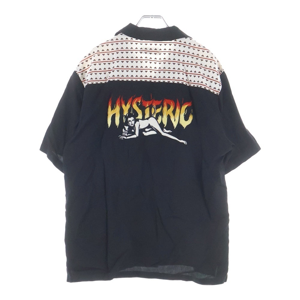 HYSTERIC GLAMOUR(ヒステリックグラマー) MONDO HYSTERIC ボウリング レーヨン 半袖シャツ ブラック 02251AH06496