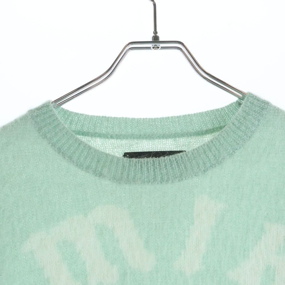 AMIRI(アミリ) 23AW ロゴインターシャモヘアニットセーター ミントグリーン SRAW23MKL017SMRMALO