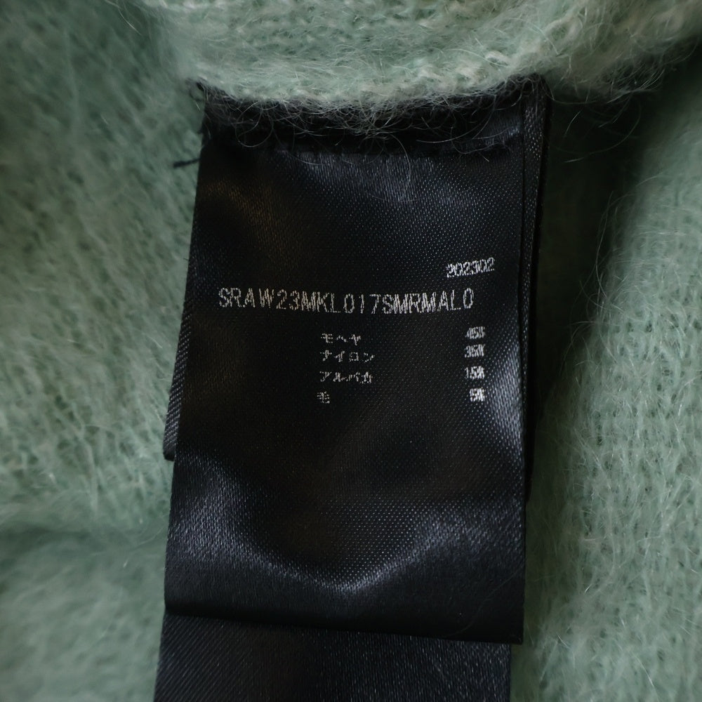 AMIRI(アミリ) 23AW ロゴインターシャモヘアニットセーター ミントグリーン SRAW23MKL017SMRMALO