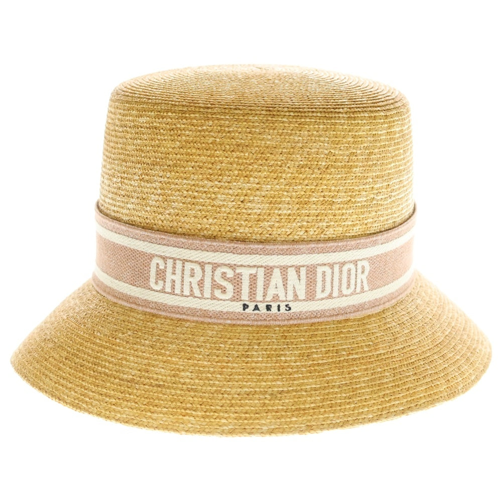 Christian Dior(クリスチャンディオール) DIORESORT ディオリゾート ストローハット 麦わら帽子 ベージュ/ピンク 11DRT952G180 レディース