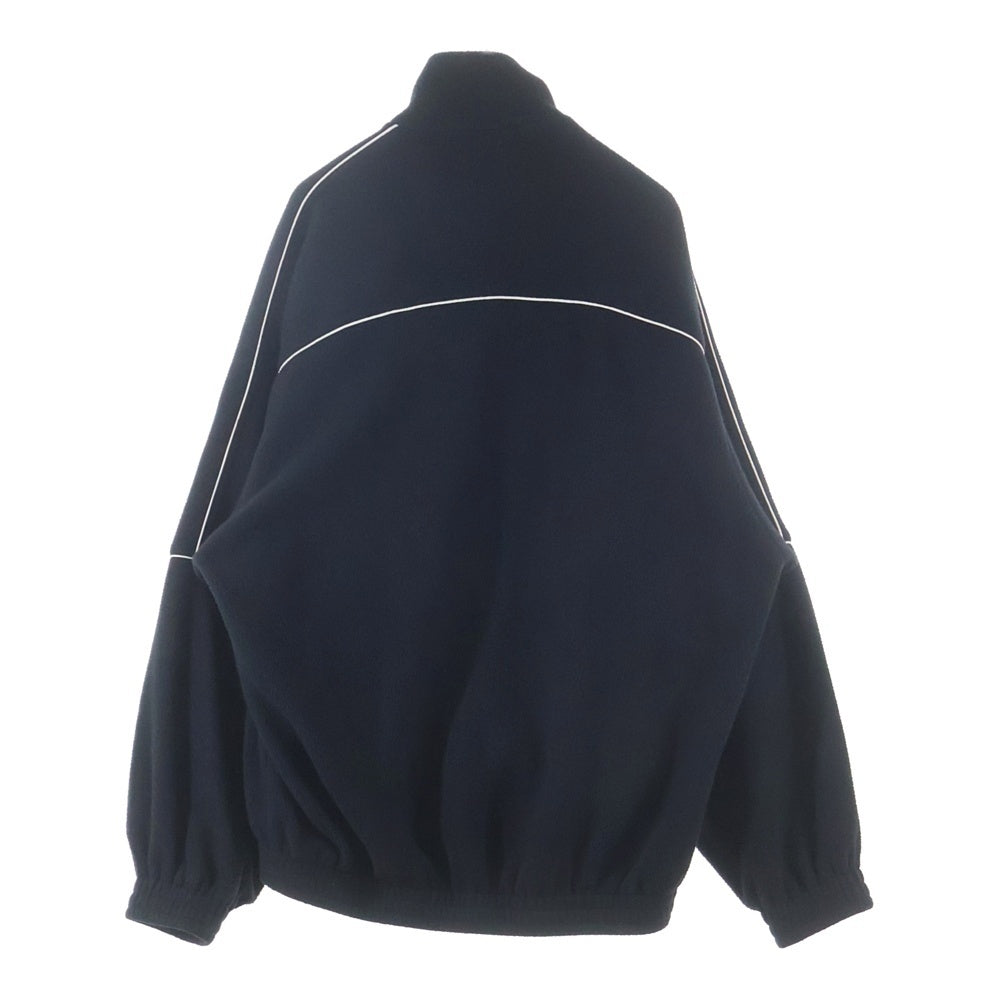 BALENCIAGA(バレンシアガ) 23AW FLEECE SWEATSHIRT WITH LOGO フロントロゴ刺繍 ジップアップ ボアフリースジャケット ブラック 642337 TJQ32