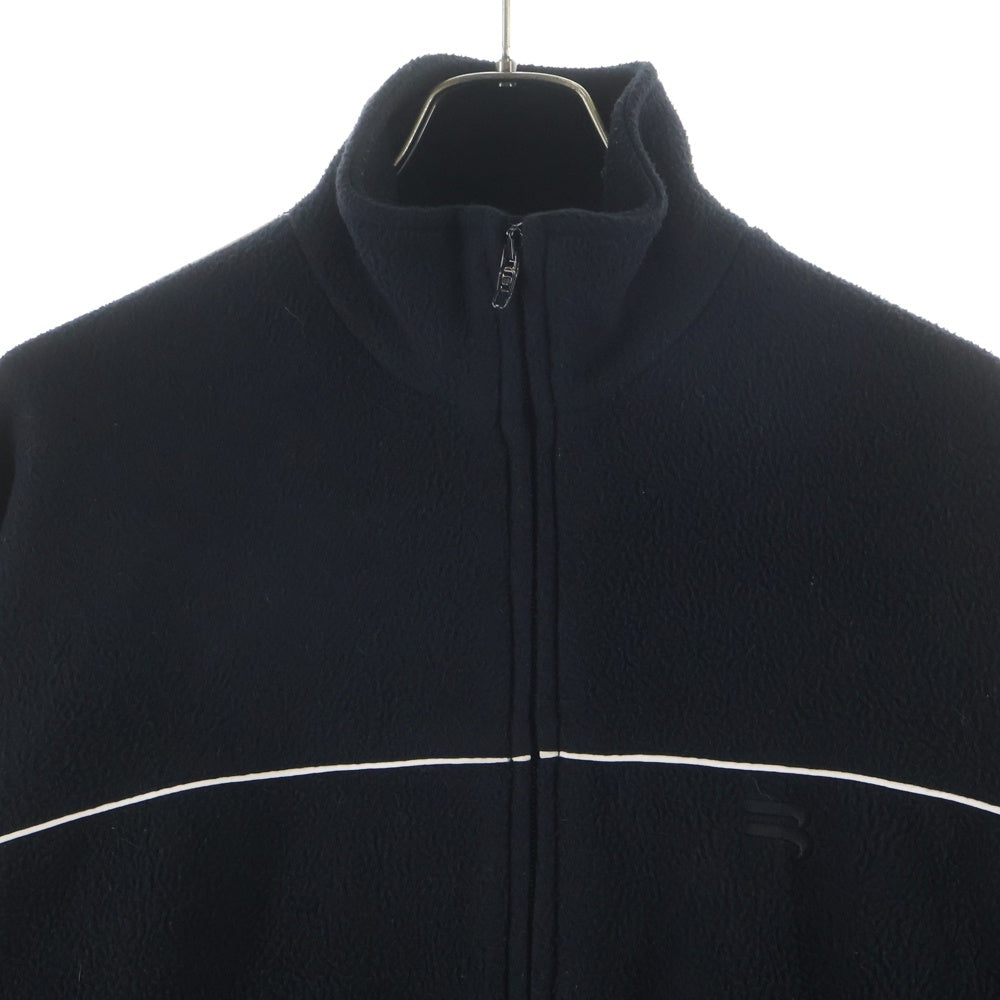 BALENCIAGA(バレンシアガ) 23AW FLEECE SWEATSHIRT WITH LOGO フロントロゴ刺繍 ジップアップ ボアフリースジャケット ブラック 642337 TJQ32