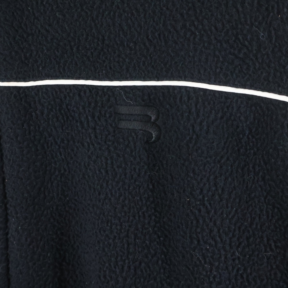 BALENCIAGA(バレンシアガ) 23AW FLEECE SWEATSHIRT WITH LOGO フロントロゴ刺繍 ジップアップ ボアフリースジャケット ブラック 642337 TJQ32