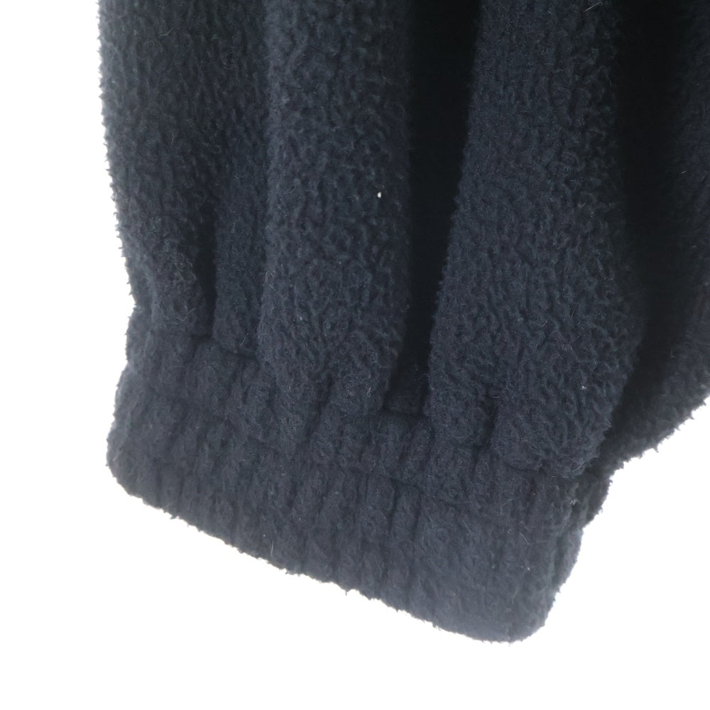 BALENCIAGA(バレンシアガ) 23AW FLEECE SWEATSHIRT WITH LOGO フロントロゴ刺繍 ジップアップ ボアフリースジャケット ブラック 642337 TJQ32