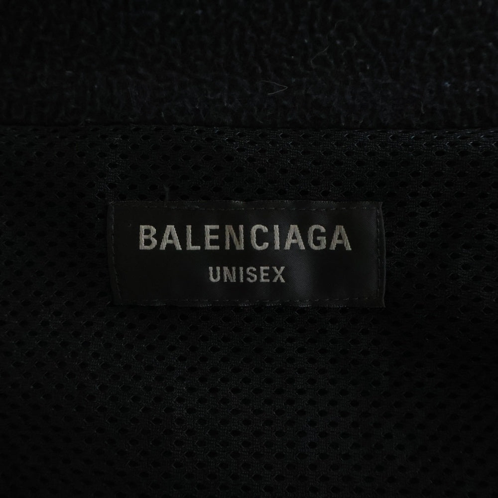 BALENCIAGA(バレンシアガ) 23AW FLEECE SWEATSHIRT WITH LOGO フロントロゴ刺繍 ジップアップ ボアフリースジャケット ブラック 642337 TJQ32