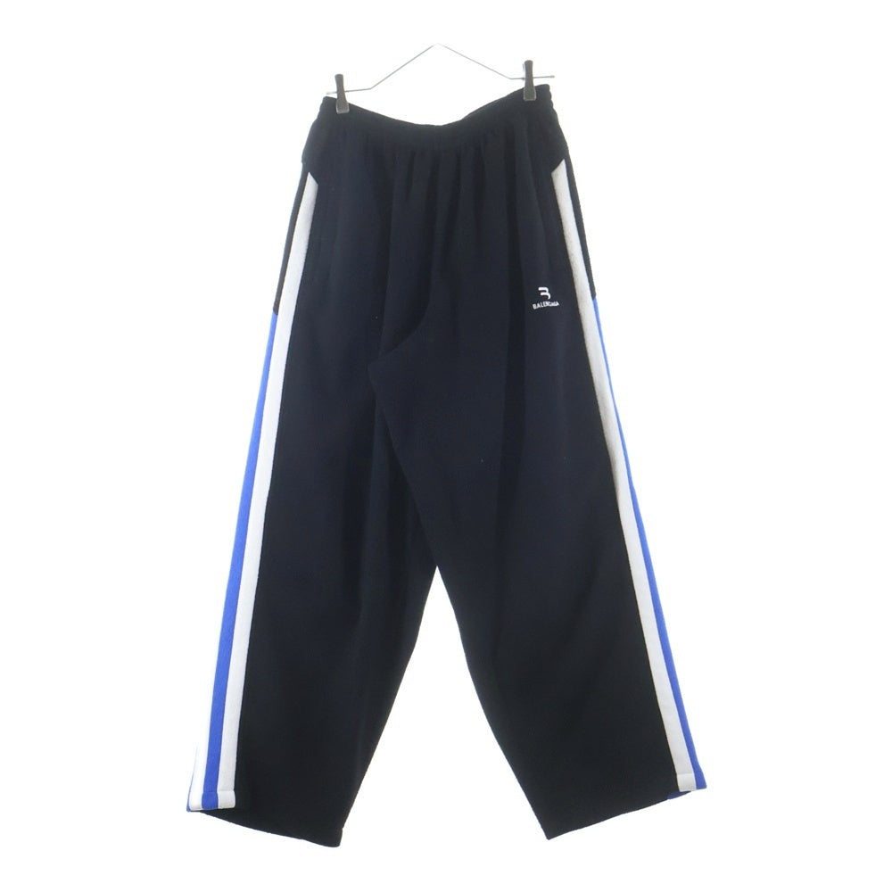 BALENCIAGA(バレンシアガ) 21SS LOGO TRACK SUITS PANTS ロゴ刺繍 ボアフリース トラックパンツ ブラック 675347 TJQ32