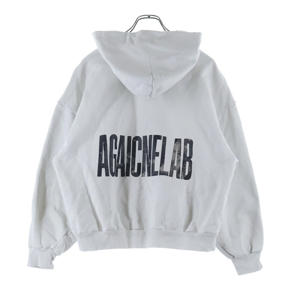 BALENCIAGA(バレンシアガ) 24AW Agaicnelab Hooded Bomber バックロゴプリント ジップアップパーカー フーディー ホワイト 803264 TRVA2