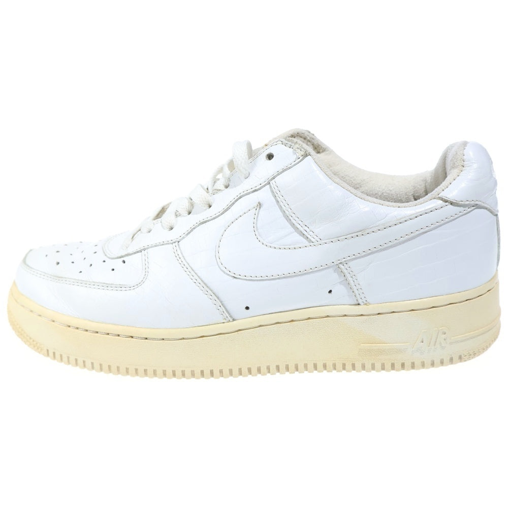 NIKE(ナイキ) 【観賞用 2004年製】 HTM AIR FORCE 1 LOW CROCODILE エアフォース1 HTM クロコダイル ローカットスニーカー ホワイト US9.5/27.5cm 305895-111