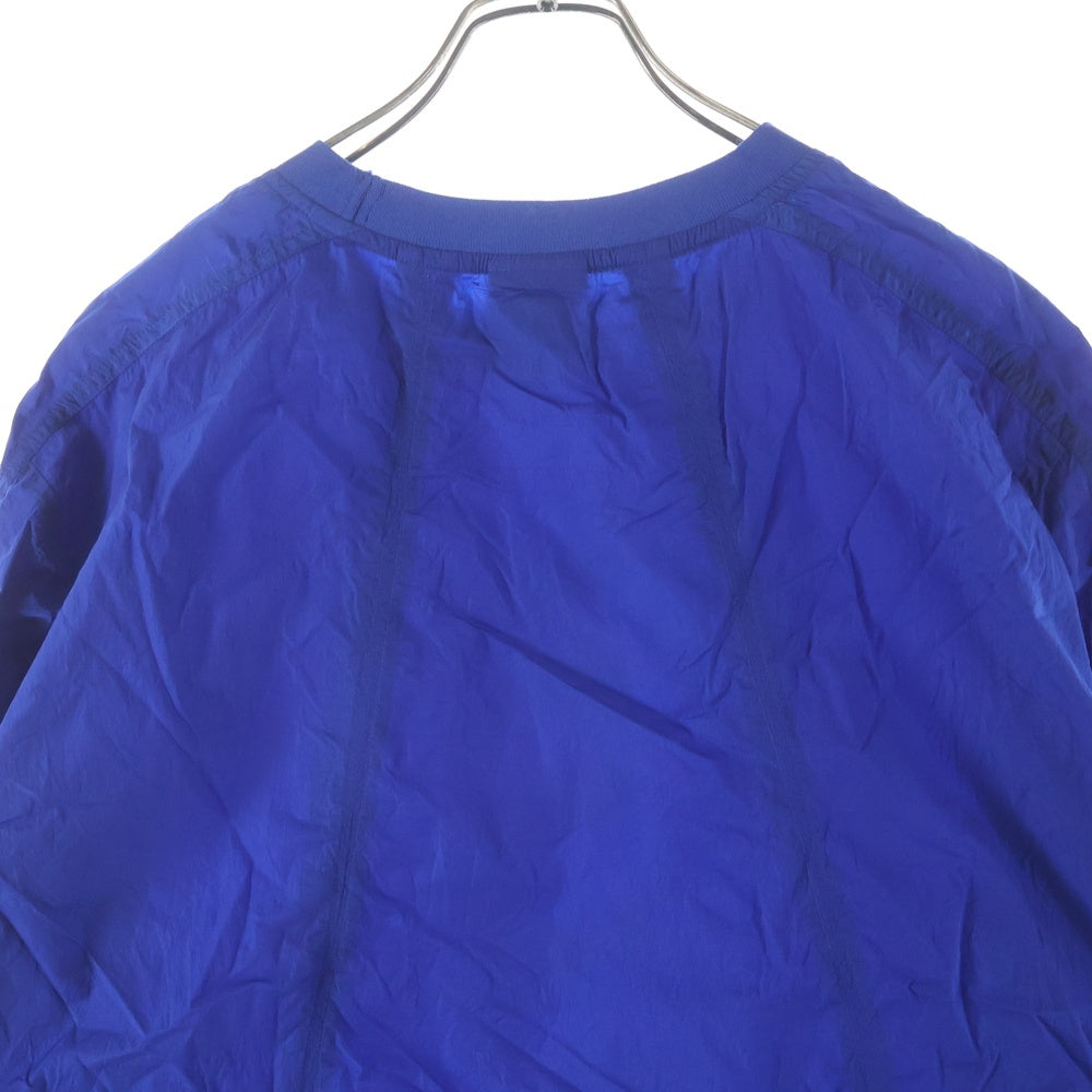 KITH(キス) 20SSPanelled Wrinkle Nylon L/S Pullover パネルロゴ クルーネック ナイロントレーナー ブルー KH3692