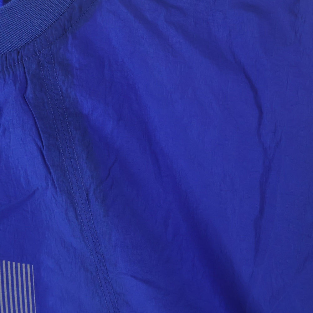 KITH(キス) 20SSPanelled Wrinkle Nylon L/S Pullover パネルロゴ クルーネック ナイロントレーナー ブルー KH3692