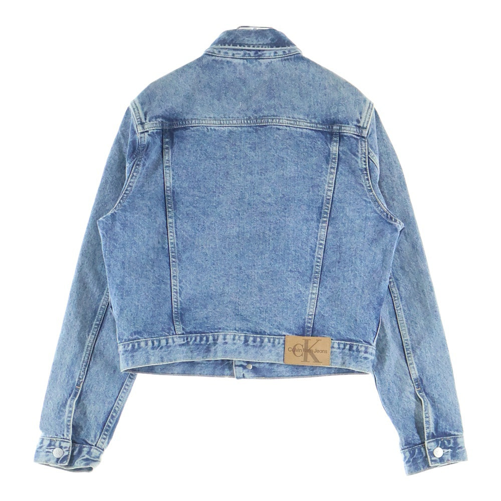 Calvin Klein Jeans(カルバンクラインジーンズ) ロゴパッチ クロップドデニムジャケット インディゴ ZW02377 レディース