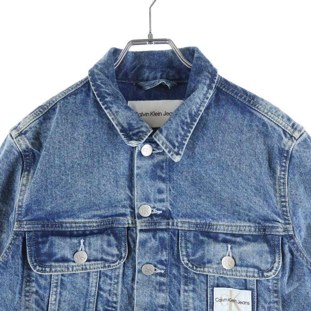 Calvin Klein Jeans(カルバンクラインジーンズ) ロゴパッチ クロップドデニムジャケット インディゴ ZW02377 レディース
