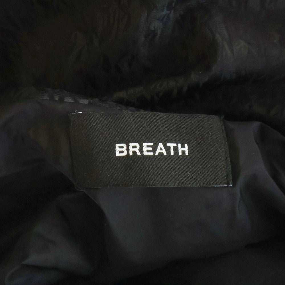 BREATH(ブレス) 25AW FAUX LEATHER SHINY QUILTING DOWN JACKET キルティング ダウンジャケット ブラック BR25AW-00019