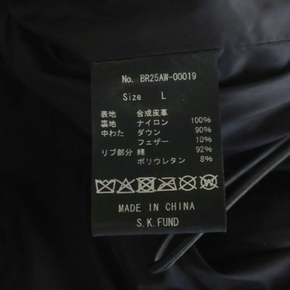 BREATH(ブレス) 25AW FAUX LEATHER SHINY QUILTING DOWN JACKET キルティング ダウンジャケット ブラック BR25AW-00019