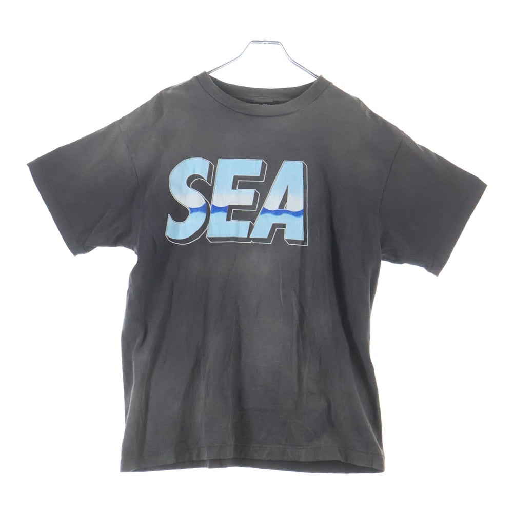 SAINT MICHAEL(セントマイケル) 21AW ×WIND AND SEA ウィンダンシー ヴィンテージ加工グラフィックプリントクルーネック半袖Tシャツカットソー グレー SM-A21-0000-062