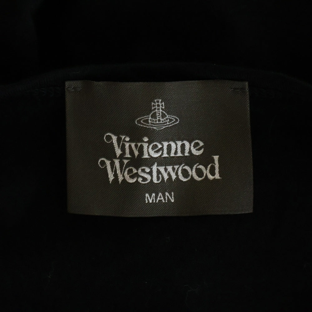 Vivienne Westwood MAN(ヴィヴィアンウエストウッドマン) ロゴプリント オーバーサイズ 半袖Tシャツ ブラック VW-LP-89768