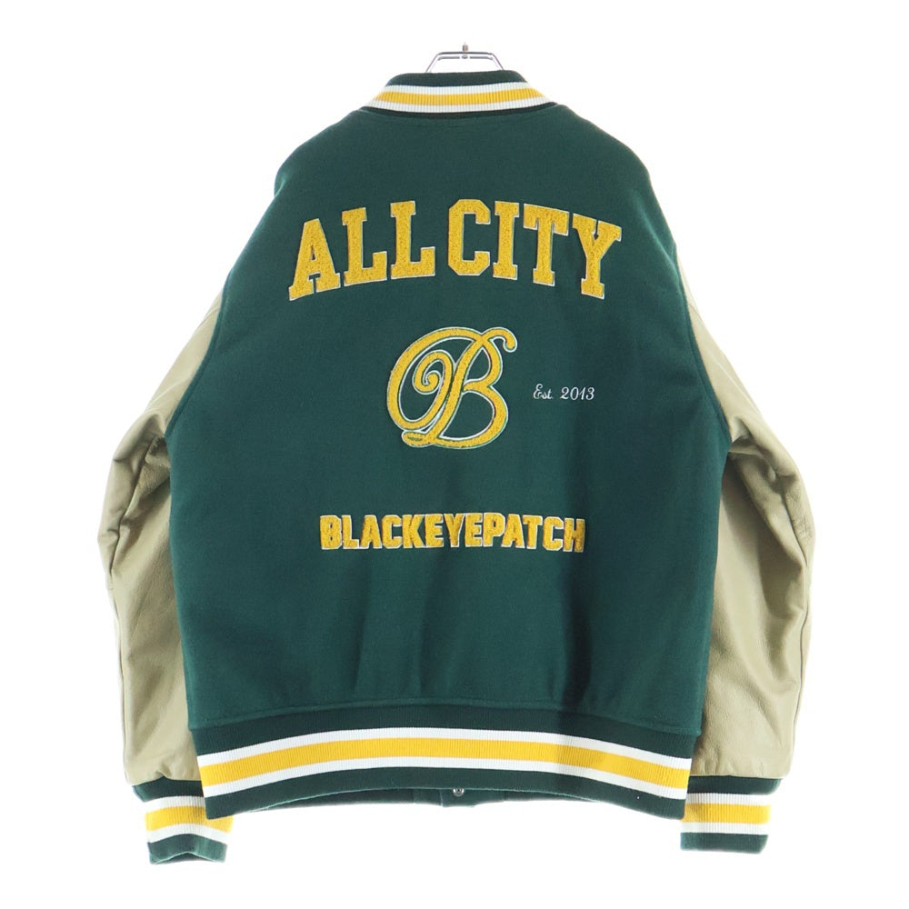 THE BLACK EYE PATCH(ブラックアイパッチ) 22SS VARSITY JACKET ロゴ刺繍 バーシティージャケット グリーン