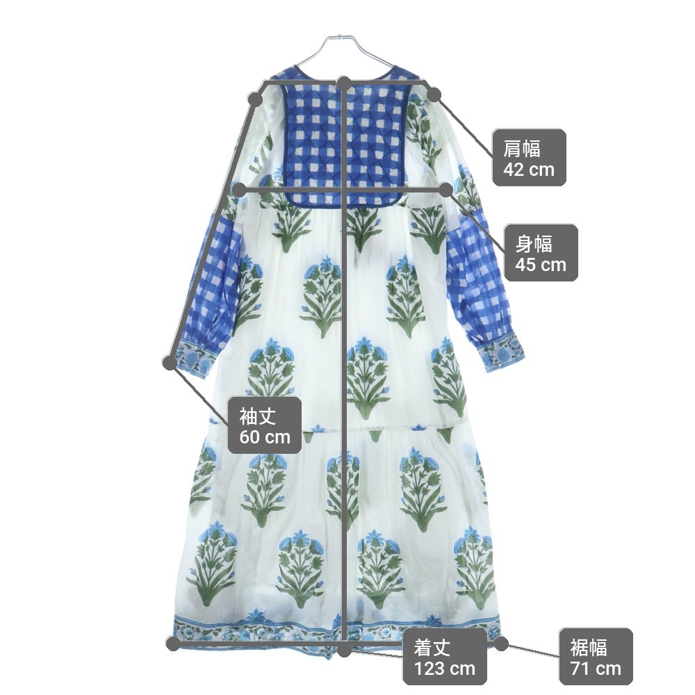 RON HERMAN(ロンハーマン) ×SZ Blockprints Silk Jodhpur Dress エスゼットブロックプリント シルク ジョドプル ドレス ワンピース マルチ レディース