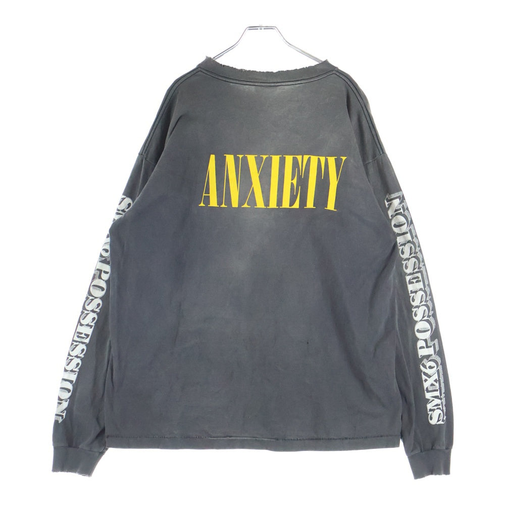 SAINT MICHAEL(セントマイケル) 22AW ×Kosuke Kawamura KMR LS TEE ヴィンテージ加工 長袖Tシャツカットソー ブラック SM-A22-0000-083