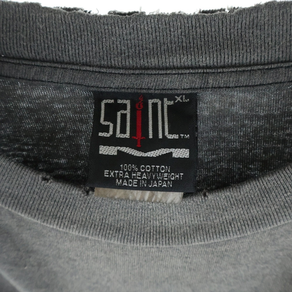 SAINT MICHAEL(セントマイケル) 22AW ×Kosuke Kawamura KMR LS TEE ヴィンテージ加工 長袖Tシャツカットソー ブラック SM-A22-0000-083