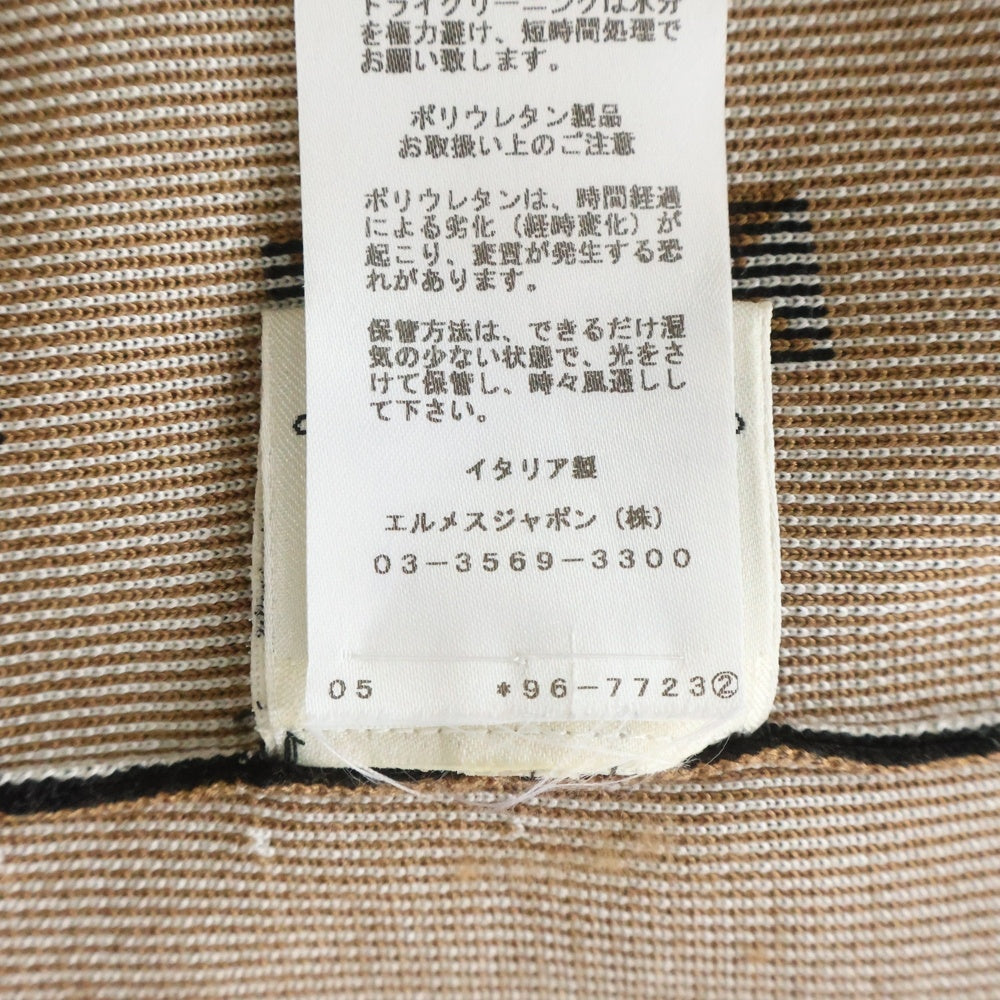 HERMES(エルメス) メドール 総柄 シルク ベルト付き ノースリーブ ワンピース レディース ブラック